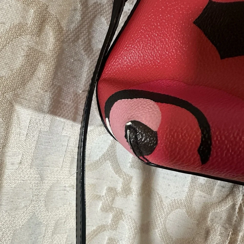 Kate Spade Ellison Avenue Satchel Bag Zip Purse Deco Rose Orient Red Floral EUC - Picture 8 of 12